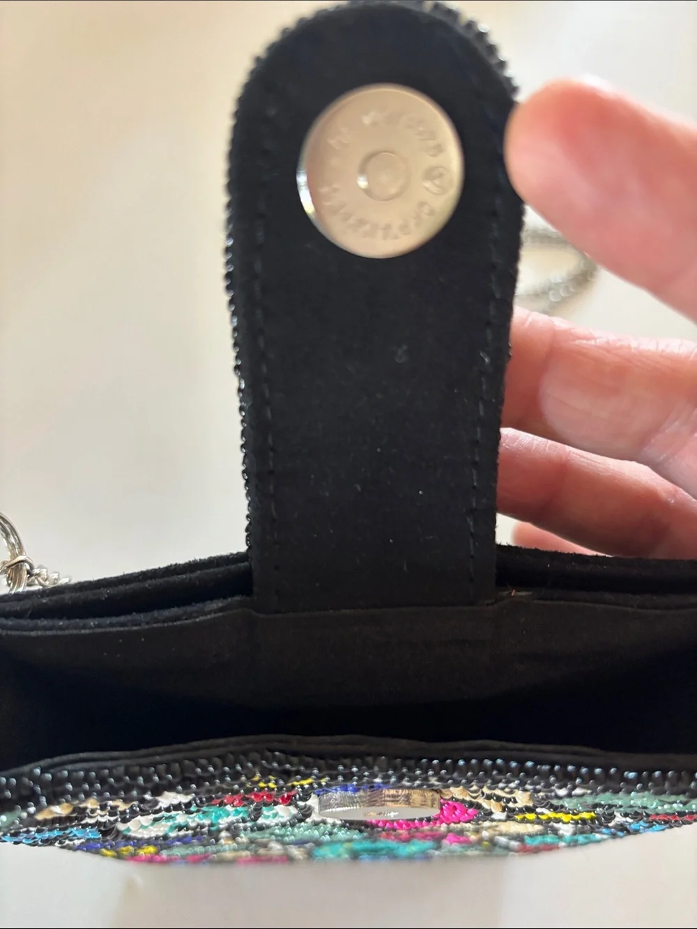 OKPTA Multicolor Smiley Face Beaded Phone and Wallet Crossbody - Black Base